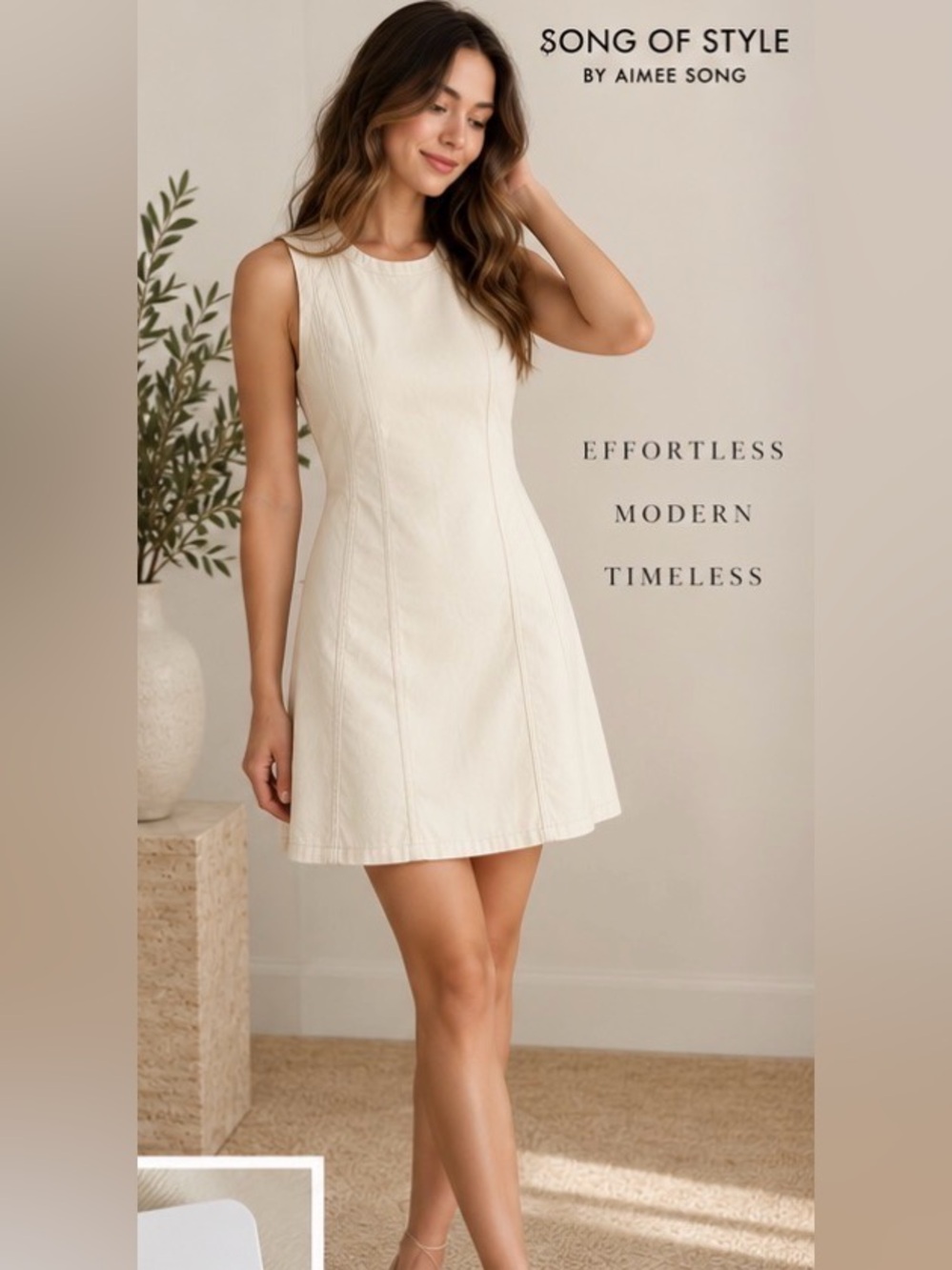 Song of Style by Aimee Song Denim Sleeveless Mini Dress – Size L – NWT